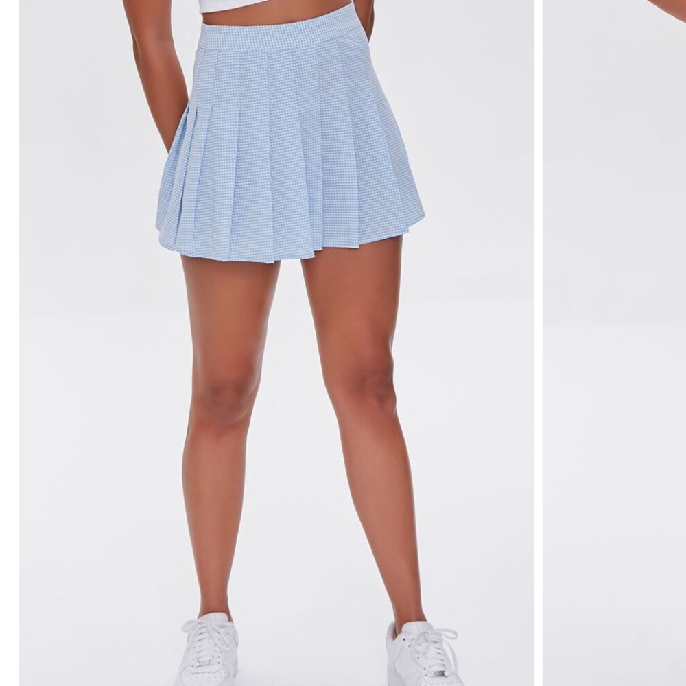 Blue plaid mini skirt